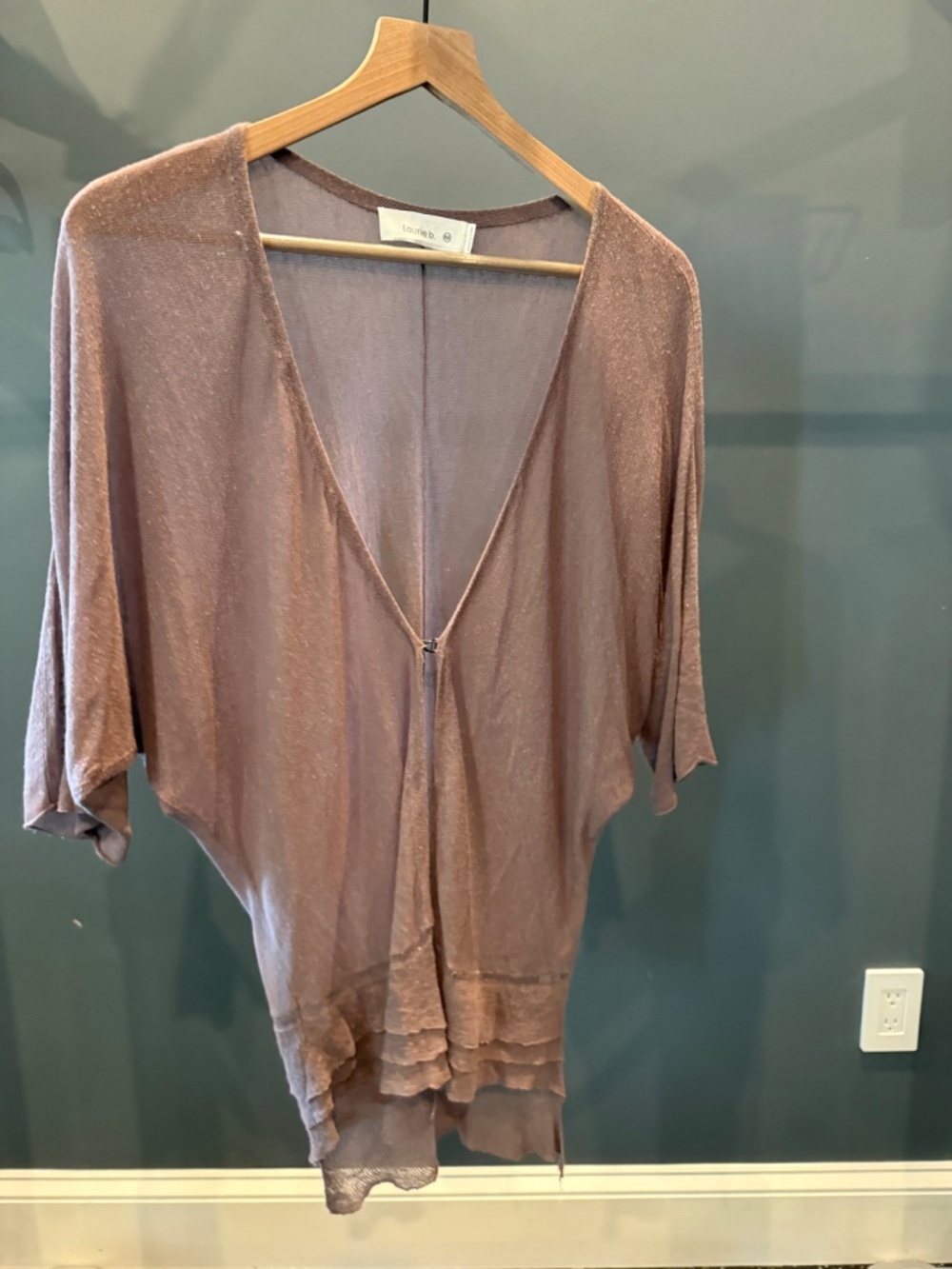 Laurie b. Mauve Draped Sweater Size M soft dusty mauve